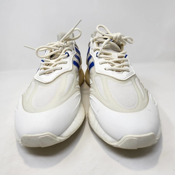 Adidas Originals ZX 2K Boost 2.0 Running Shoes Mens 9.5 White Blue Athletic Low